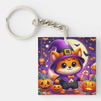 Trick or Treat Fox Key Ring