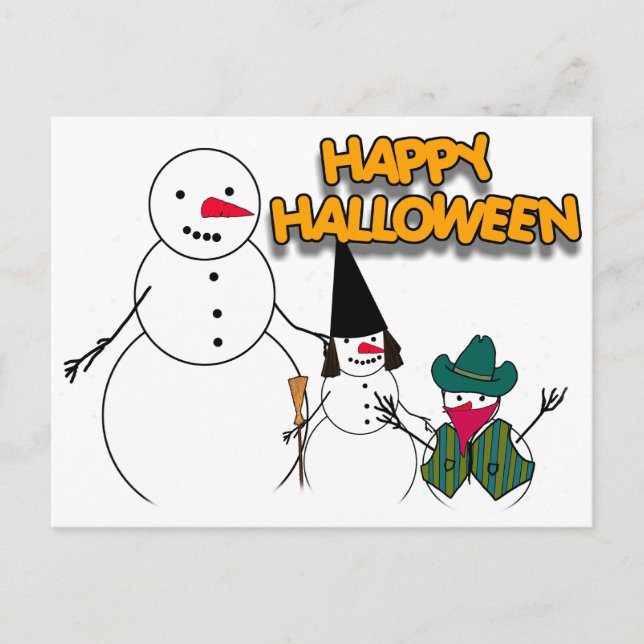 Trick or Treat From the Halloween Snowmen Postcard (Front)