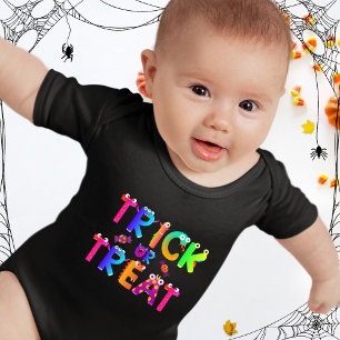 Trick or Treat Funny Cute Monsters Halloween Baby Bodysuit