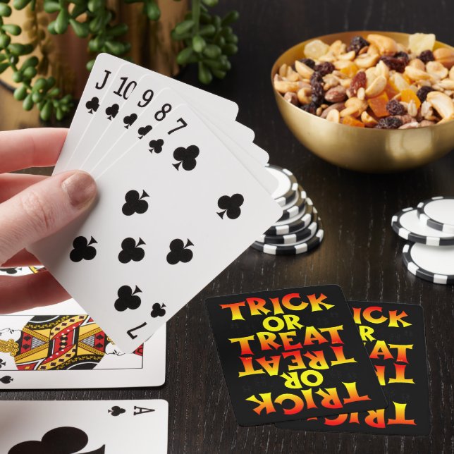 TRICK OR TREAT   funny  halloween  Playing Cards (In Situ)