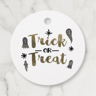 Trick or Treat Ghost Chic Halloween Party Favour Tags