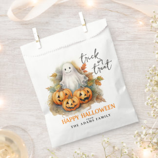 Trick Or Treat Ghost Custom Name Happy Halloween Favour Bags
