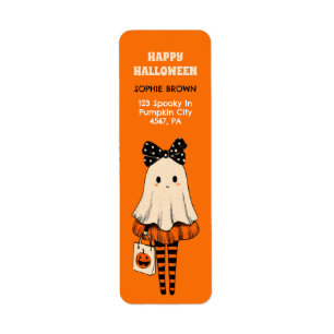 Trick or Treat Ghost Cute Halloween Return Address