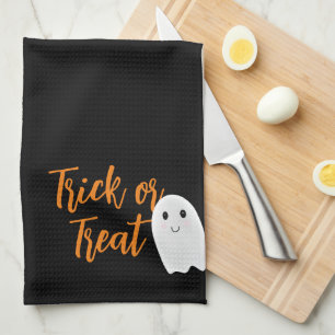 Trick or Treat Ghost Halloween Tea Towel