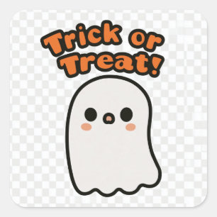 Trick or Treat! - Ghost Square Sticker