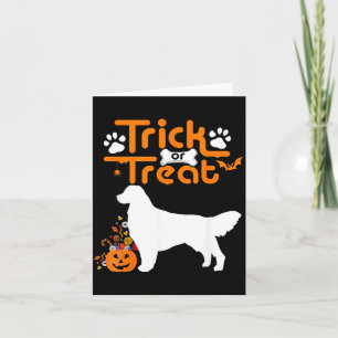 Trick Or Treat Golden Retriever Dog Halloween Card