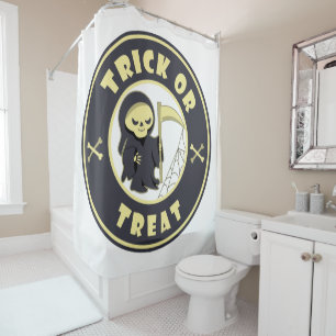 Trick or treat Grim Reaper starbucks Halloween Shower Curtain