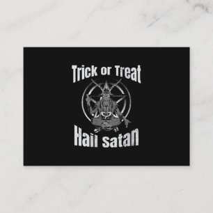 Trick or Treat Hail Satan Pentagram Goat Business Card