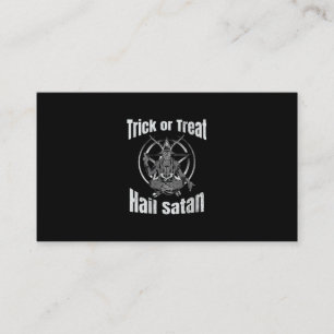 Trick or Treat Hail Satan Pentagram Goat Enclosure Card