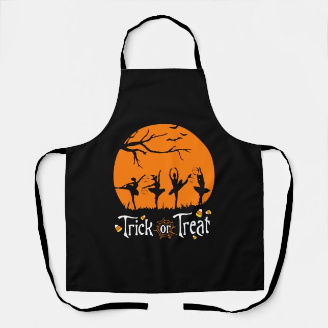 Trick or Treat Halloween Ballet Silhouette Apron (Front)