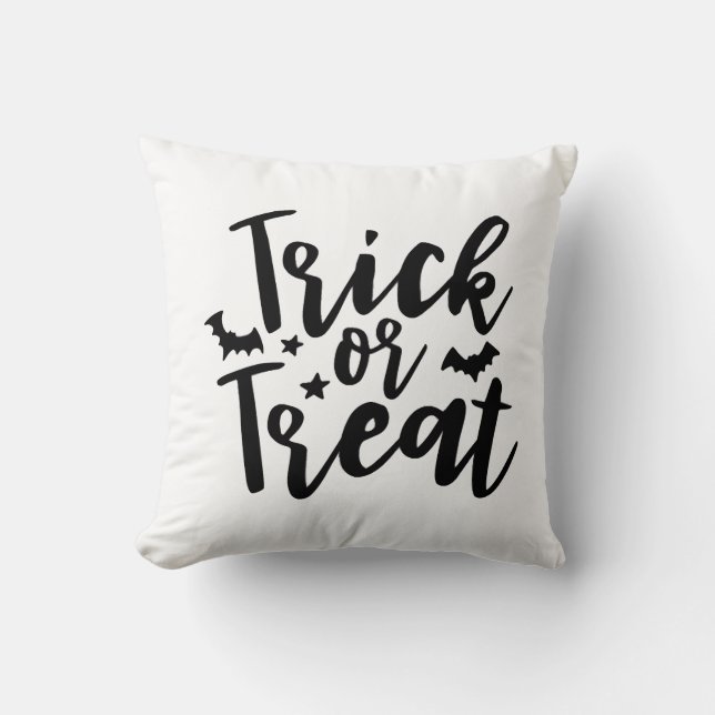Trick or Treat Halloween Bats Cushion (Front)
