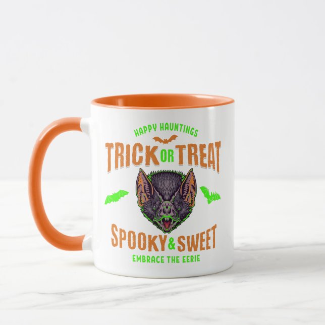 Trick or Treat Halloween Bats Mug (Left)
