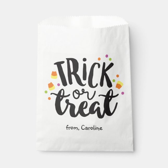 Trick or Treat Halloween Candy Corn Cute Party Favour Bags (Front)