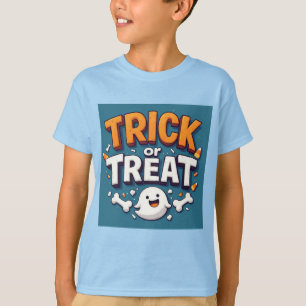 Trick Or Treat Halloween Cartoon Ghost T-Shirt