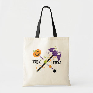 Trick or Treat Halloween Cartoon Witch Wands Tote Bag