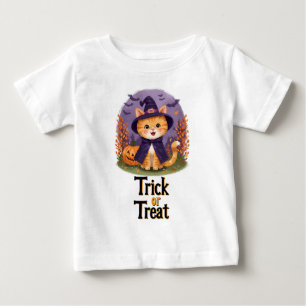 Trick or Treat Halloween Cat Baby T-Shirt