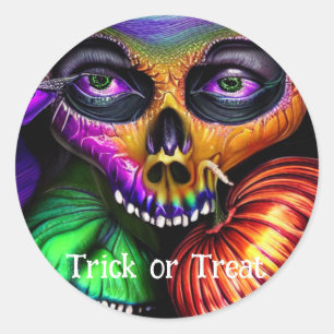 Trick or Treat Halloween Classic Round Sticker