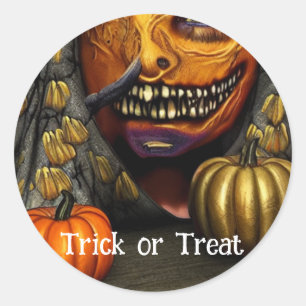 Trick or Treat Halloween Classic Round Sticker