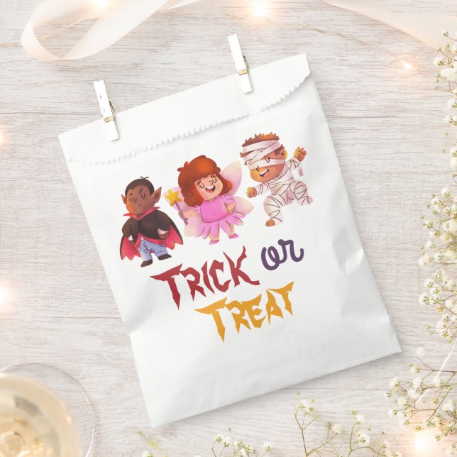 Trick or Treat Halloween Costume Birthday Party Favour Bags (Clipped)