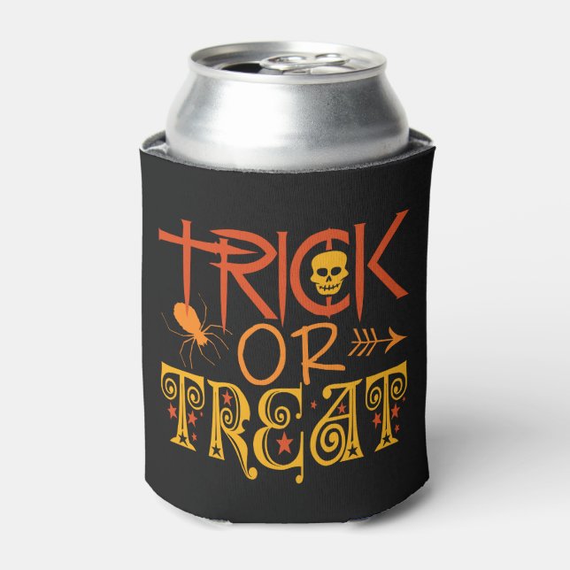 Trick or Treat Halloween custom can cooler (Can Front)