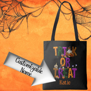 Trick or Treat Halloween Customisable Spooky Tote Bag