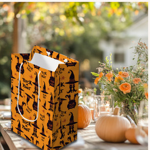Trick or Treat Halloween cute orange Medium Gift Bag