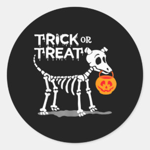 Trick Or Treat Halloween Dog Classic Round Sticker