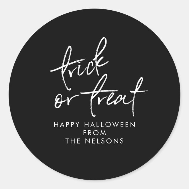 Trick or Treat Halloween Favour Treat Bag Sticker (Front)