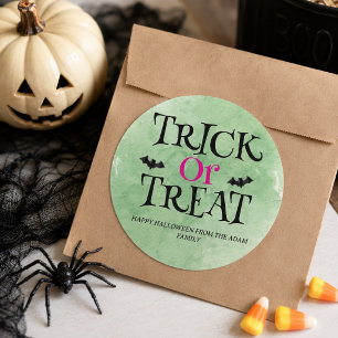 Trick or Treat Halloween Favour Treat Bag Sticker