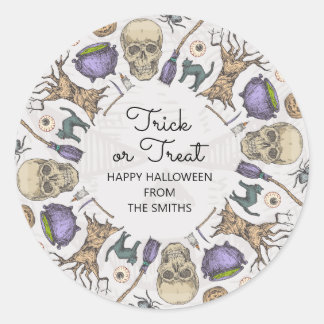Trick or Treat Halloween Favour Treat Bag Sticker