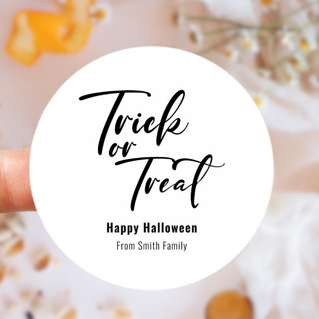 Trick or Treat Halloween Favour Treat Sticker (Trick or Treat Halloween Favor Treat Sticker)