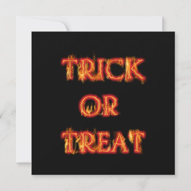 Trick or Treat Halloween Fire Party Invitation (Front)