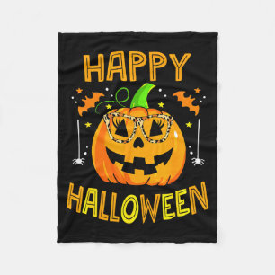 Trick Or Treat Halloween Funny Pumpkin Happy Hallo Fleece Blanket