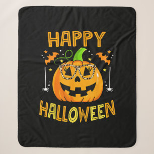 Trick Or Treat Halloween Funny Pumpkin Happy Hallo Sherpa Blanket