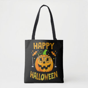 Trick Or Treat Halloween Funny Pumpkin Happy Hallo Tote Bag