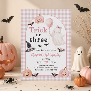 Trick Or Treat Halloween Ghost 3rd Birthday Invitation