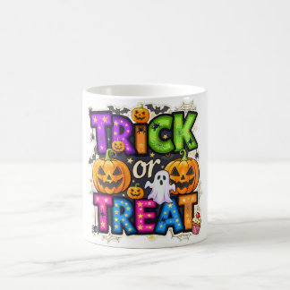 Trick or Treat Halloween Ghost and Pumpkin Mug