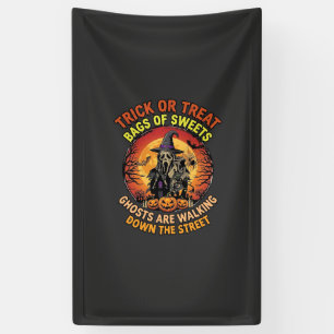 Trick Or Treat Halloween Ghost Pumpkin Haunted Hou Banner