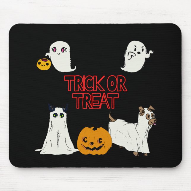 Trick or Treat Halloween Ghosts Mouse Pad (Front)
