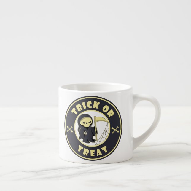 Trick or treat Halloween grim reaper character Espresso Cup (Right)