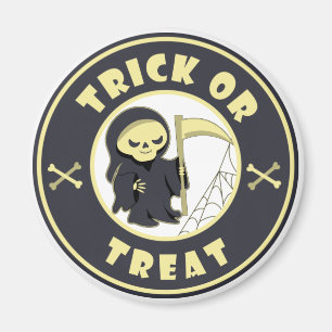 Trick or treat Halloween grim reaper character Magnet