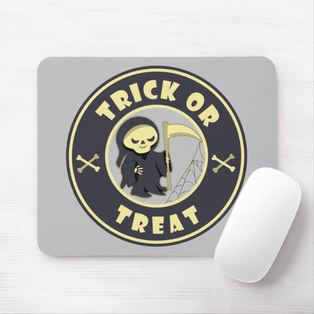 Trick or treat Halloween grim reaper character Mouse Pad (With Mouse)