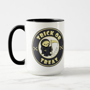 Trick or treat Halloween grim reaper character Mug