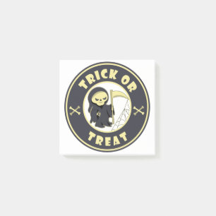 Trick or treat Halloween grim reaper character Post-it Notes