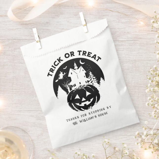 Trick Or Treat Halloween Haunted House Favour Bags (Clipped)