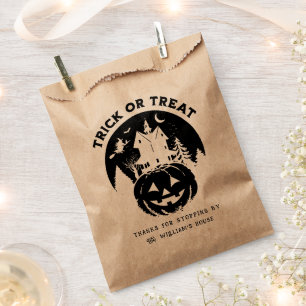 Trick Or Treat Halloween Haunted House Kraft Favour Bags