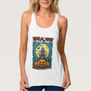 Trick Or Treat Halloween Haunted House Pumpkins Mo Singlet