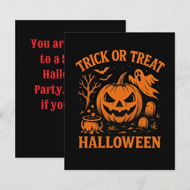 Trick or Treat Halloween Invitation (Front/Back)