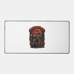 Trick Or Treat Halloween Killer Skeleton Axe Red M Desk Mat