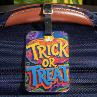"Trick or Treat" Halloween Luggage Tag